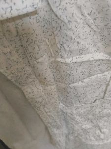 Men's White Printed Button-Up Shirt