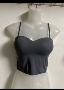 Stylish Dark Grey Bandeau Top