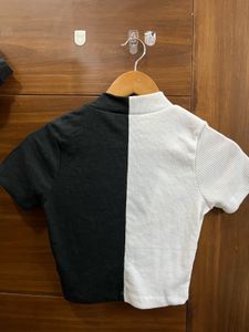 Black and White Zip-up top