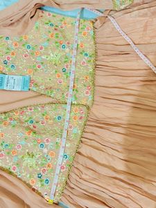Peach Embroidered Anarkali Dress Fix Price