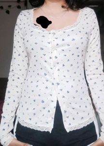 Floral Print Button-Up Top