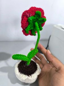 Crochet Rose Plant Decor