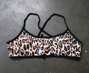 Leopard Print Bikini Top