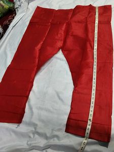 Beige red floral print sleevless kurta set xl size