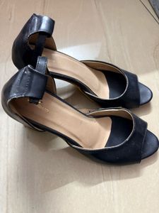Chic Black Ankle Strap Block Heels
