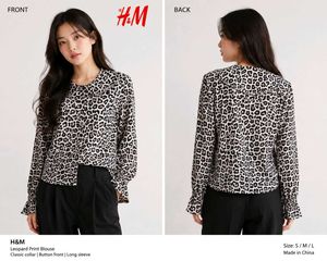 H&M Leopard Print Blouse - Classic Collar