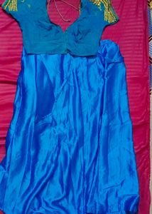 Net Heavy Stone Work  Blue 💙 Saree💙