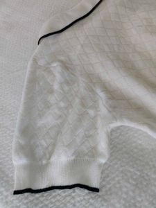 Chic White Knit Button-Up Top