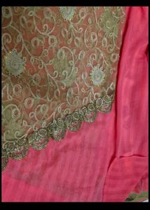 Elegant Pink Embroidered Saree