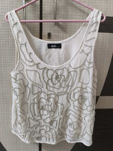 Golden Beads Peach Top