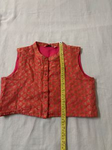 Banarsi Silk Brocade Crop Blouse/ Top
