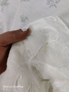 White Embroidery Chiffon Dupatta
