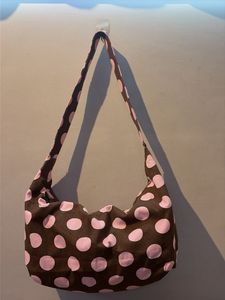 Cute Brown Polka Dot Hobo Bag