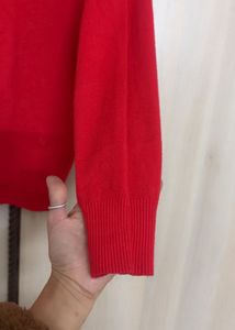 Red Turtleneck Long Sleeve Sweater