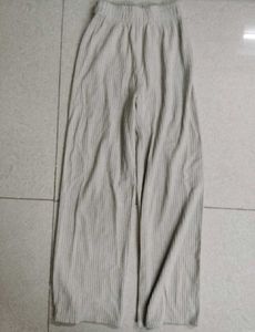 Cream Corduroy Wide Leg Pants