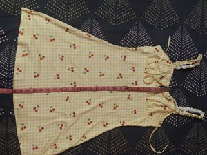 Yellow Cherry Print Dress
