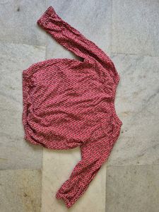 Women's Red Geometric Print Top