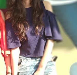 Poco Half Cape Style Blue Top