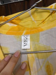 Yellow Floral Print Kurta