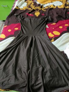 Brown Fit & Flare Dress