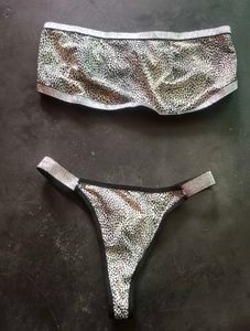 Sparkling Cheetah Print Bikini Set