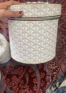 Pink Lined Cosmetic Bag