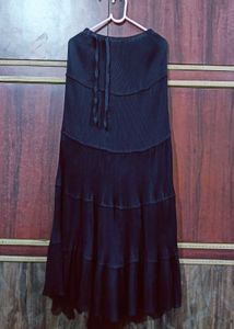 Tiered Black Ethnic Skirt