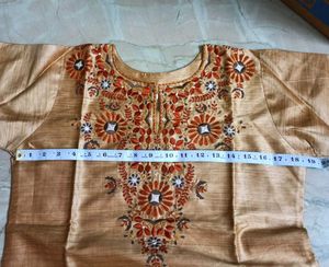 Embroidered Silk Kurta