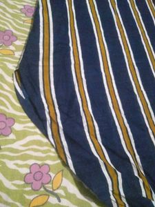 Striped Button-Front Midi Skirt