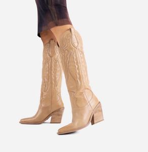Bronx Cowboy Knee-Length Leather Boots