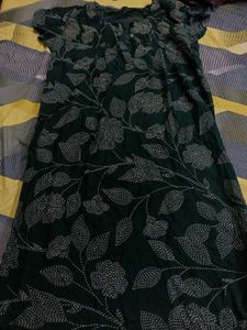 night gown xl size Dark Green Floral Print Kurta