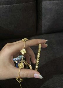 Elegant Clover Charm Bracelet &amp; Blue Enamel Bangle