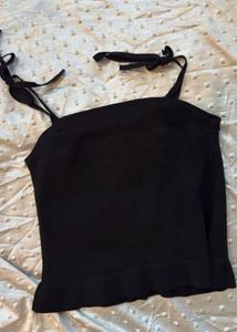 Black Cinderella Tank Top with Pearls