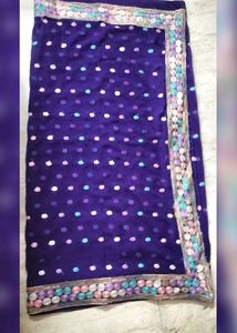 💜 Deep Purple Embroidered Saree