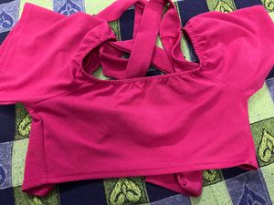 pink tie top