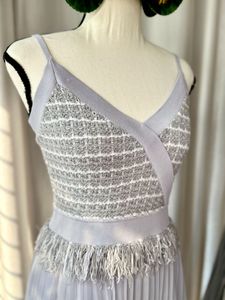 Elegant Lilac Pleated Midi Dress