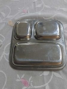 Stainless Steel 3 Compartment Mess Tray (2 pcs)