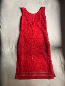 Red Sequined Kurta