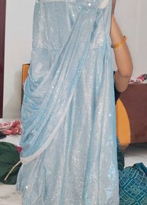 Sparkling Blue Saree