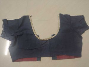 Elegant Navy Blue Embellished Blouse