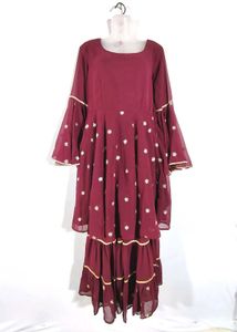 Maroon Sharara Set (Women's)