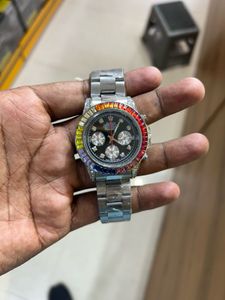 Rolex Watch with Rainbow Bezel