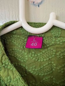 Green Chikankari Embroidered Kurta