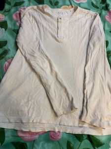 off-white Long Sleeve Henley Top