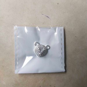 Pure Silver heart charm CZ pandent/mangalsutra