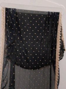 Elegant Black &amp; Gold Embellished Dupatta