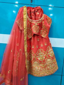 Red Embroidered Lehenga Choli Set