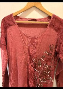 Unique Embellished Long Sleeve Top
