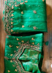 Green &amp; Gold Embellished Indian Dress