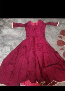 Elegant Maroon Anarkali Gown